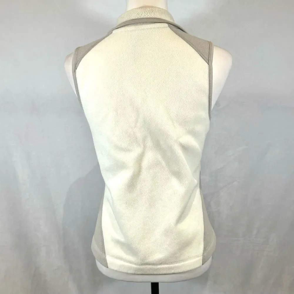 Old navy white and tan fuzzy vest size small